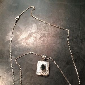 Garnet n diamond necklace